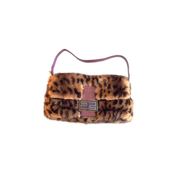 Fendi Handbags - Vintage Fendi Cheetah Print Mink Fur Baguette
